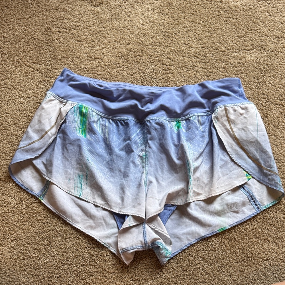 lululemon athletica Blue and White Athletic Shorts